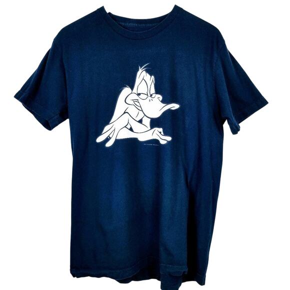 VINTAGE Daffy Duck Attitude LOONEY TUNES Black T-shirt 😀 - Size L/XL - Picture 2 of 3